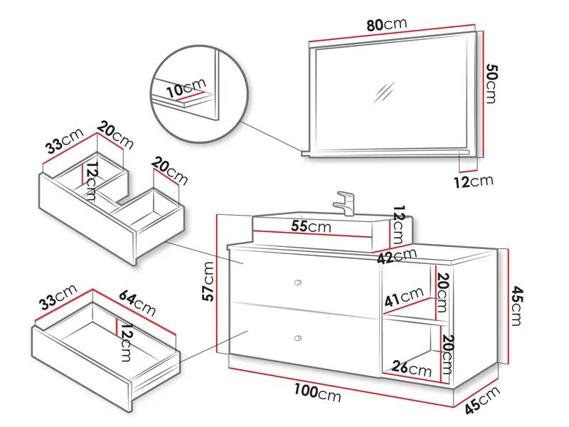 Askersund Baderomsmøbelsett - Beige - Oppbevaring - Oppbevaring til baderom - Komplette møbelpakker