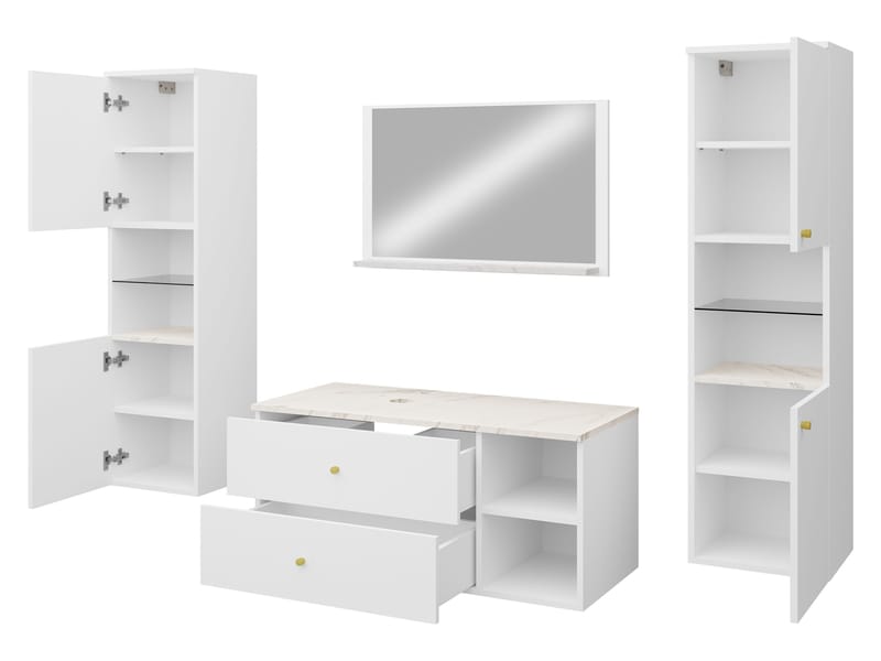 Askersund Baderomsmøbelsett - Beige - Oppbevaring - Oppbevaring til baderom - Komplette møbelpakker