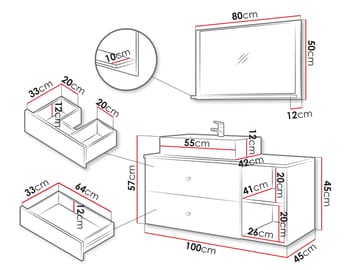 Askersund Baderomsmøbelsett - Beige - Oppbevaring - Oppbevaring til baderom - Komplette møbelpakker