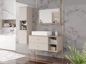 Askersund Baderomsmøbelsett - Beige - Oppbevaring - Oppbevaring til baderom - Komplette møbelpakker