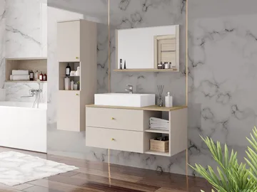 Askersund Baderomsmøbelsett - Beige - Oppbevaring - Oppbevaring til baderom - Komplette møbelpakker