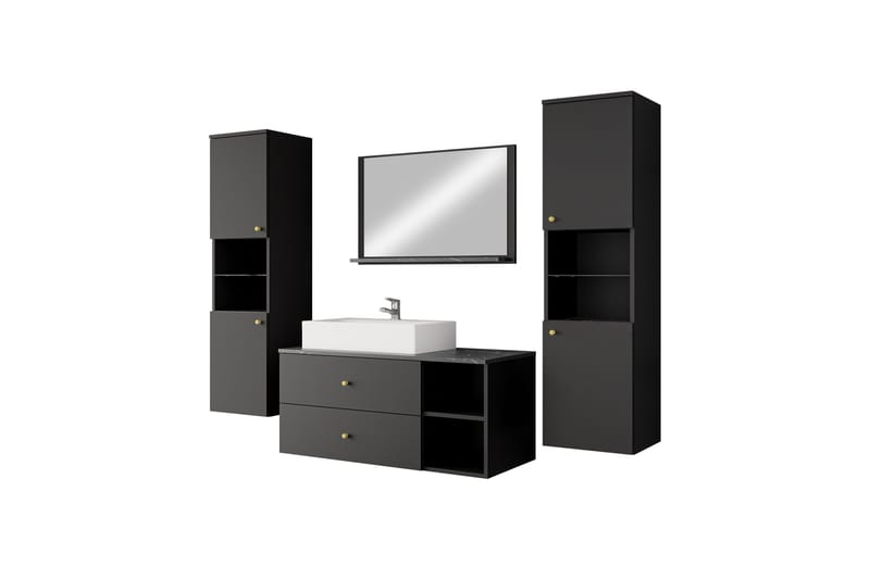 Askersund Møbelsett for Baderom, Svart