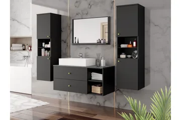 Askersund Møbelsett for Baderom - Svart - Oppbevaring - Oppbevaring til baderom - Komplette møbelpakker