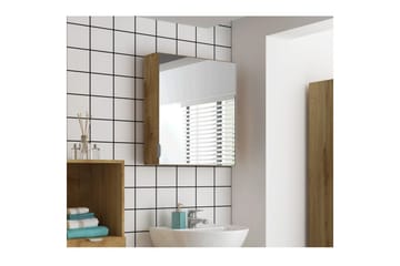 Atlas Veggskap med Speil 60x65 cm - Natur - Oppbevaring - Oppbevaring til baderom - Speilskap