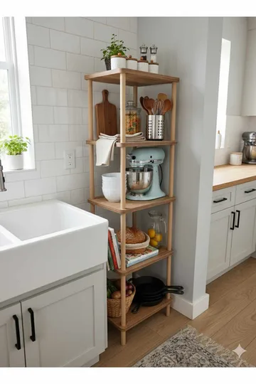 Baderomshylle Hanah Home Pika Bath (40 x 185 x 30 cm) Furu - Furu - Oppbevaring - Oppbevaring til baderom - Baderomshyller