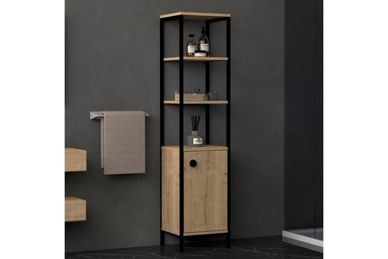 Dasaki Bad Oppbevaring 162x38 cm 4 Hyller - Blå / Antrasitt - Oppbevaring - Oppbevaring til baderom - Baderomshyller