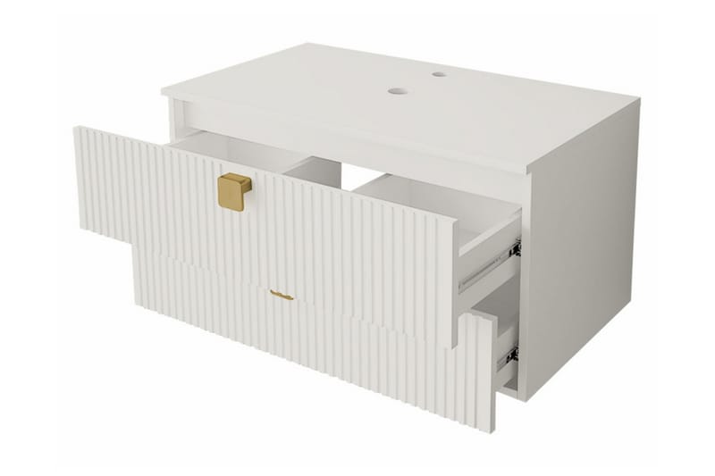 Baderomsmøbelsett Glenndale - Hvid - Komplette møbelpakker
