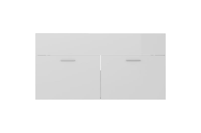 Baderomsmøbelsett høyglanset hvit sponplate - Hvit - Komplette møbelpakker