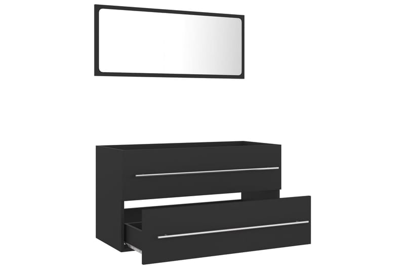 Baderomsmøbler 2 stk grå sponplate - Grå - Komplette møbelpakker