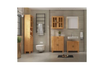 Baderomsskap Alby 33x30x180 cm, Beiset/funksjonsbeskrivelse - 33x30x180 cm, Beiset/funksjonsbeskrivelse - Oppbevaring - Oppbevaring til baderom - Veggskap & høyskap