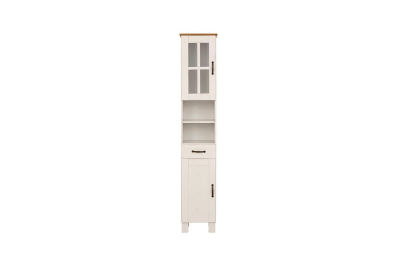 Baderomsskap Alby 33x30x180 cm, Hvit/Honning - 33x30x180 cm, Hvit/Honning - Oppbevaring - Oppbevaring til baderom - Veggskap & høyskap