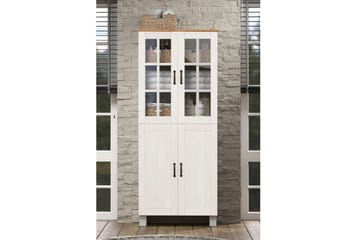 Baderomsskap Alby 75x30x170 cm, Hvit/Honning - 75x30x170 cm, Hvit/Honning - Oppbevaring - Oppbevaring til baderom - Veggskap & høyskap