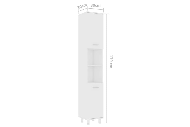 Baderomsskap hvit 30x30x179 cm sponplate - Baderomsskap - Veggskap & høyskap
