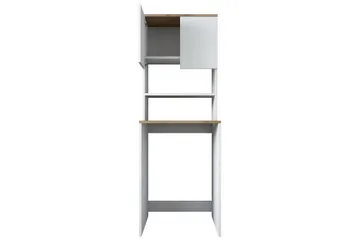 Caronti Baderomsskap 65x183,6 cm Hvit/Brun - Hanah Home - Oppbevaring - Oppbevaring til baderom - Baderomsskap
