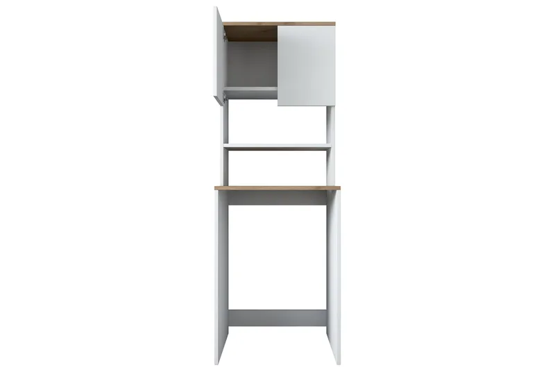 Caronti Baderomsskap 65x183,6 cm Hvit/Brun - Hanah Home - Oppbevaring - Oppbevaring til baderom - Baderomsskap