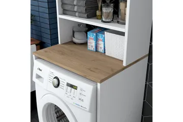 Caronti Baderomsskap 65x183,6 cm Hvit/Brun - Hanah Home - Oppbevaring - Oppbevaring til baderom - Baderomsskap