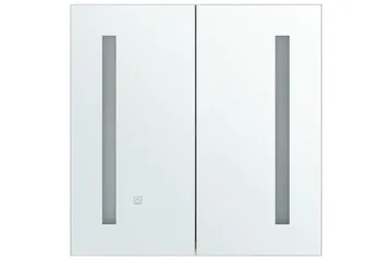 Baderomsskap med speil Chabunco Hvit, Sølv - Hvit, Sølv - Oppbevaring - Oppbevaring til baderom - Speilskap