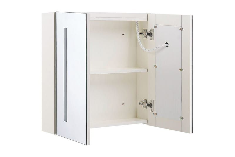 Baderomsskap med speil Chabunco Hvit, Sølv - Hvit, Sølv - Oppbevaring - Oppbevaring til baderom - Speilskap