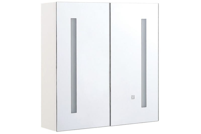 Baderomsskap med speil Chabunco Hvit, Sølv, Hvit, Sølv