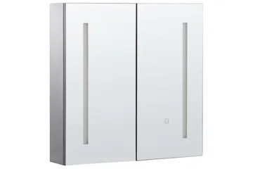 Baderomsskap med speil Chabunco Sort, Sølv - Sort, Sølv - Oppbevaring - Oppbevaring til baderom - Speilskap