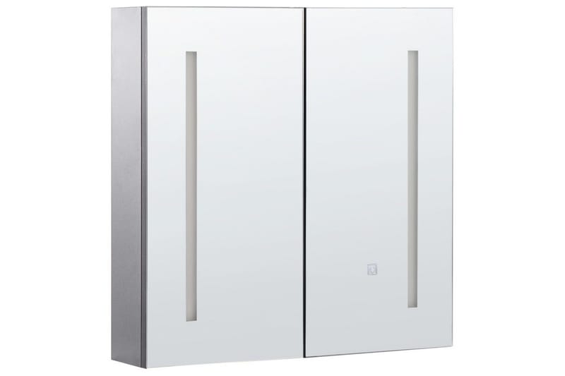 Baderomsskap med speil Chabunco Sort, Sølv, Sort, Sølv