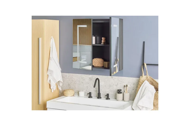 Baderomsskap med speil Mazarredo - Oppbevaring - Oppbevaring til baderom - Speilskap