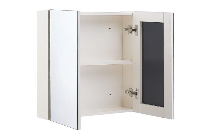 Baderomsskap med speil Navarra Hvit, Sølv, 60x14x60 cm - Hvit, Sølv, 60x14x60 cm - Oppbevaring - Oppbevaring til baderom - Speilskap