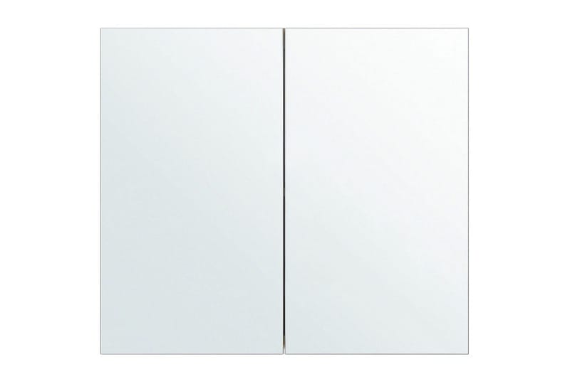 Baderomsskap med speil Navarra Hvit, Sølv, 80x14x70 cm - Hvit, Sølv, 80x14x70 cm - Oppbevaring - Oppbevaring til baderom - Speilskap