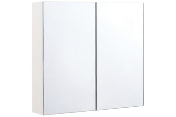 Baderomsskap med speil Navarra Hvit, Sølv, 80x14x70 cm - Hvit, Sølv, 80x14x70 cm - Oppbevaring - Oppbevaring til baderom - Speilskap