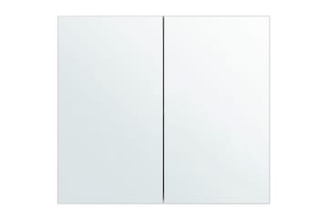 Baderomsskap med speil Navarra Hvit, Sølv, 80x14x70 cm - Hvit, Sølv, 80x14x70 cm - Oppbevaring - Oppbevaring til baderom - Speilskap