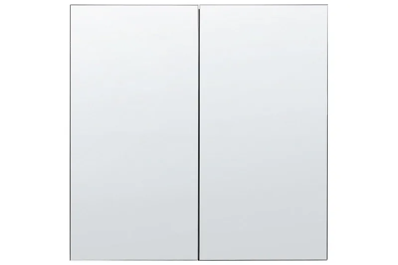 Baderomsskap med speil Navarra Sort, Sølv, 60x14x60 cm - Sort, Sølv, 60x14x60 cm - Oppbevaring - Oppbevaring til baderom - Speilskap