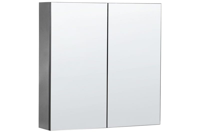 Baderomsskap med speil Navarra Sort, Sølv, 60x14x60 cm, Sort, Sølv, 60x14x60 cm