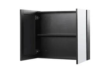 Baderomsskap med speil Navarra Sort, Sølv, 80x14x70 cm - Sort, Sølv, 80x14x70 cm - Oppbevaring - Oppbevaring til baderom - Speilskap