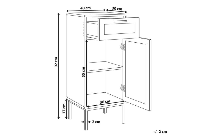 Baderomsskap Rosell 40x36x92 cm - 40x36x92 cm - Oppbevaring - Oppbevaring til baderom - Veggskap & høyskap