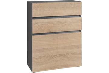 76x35x98 cm, Antrasitt/Eik