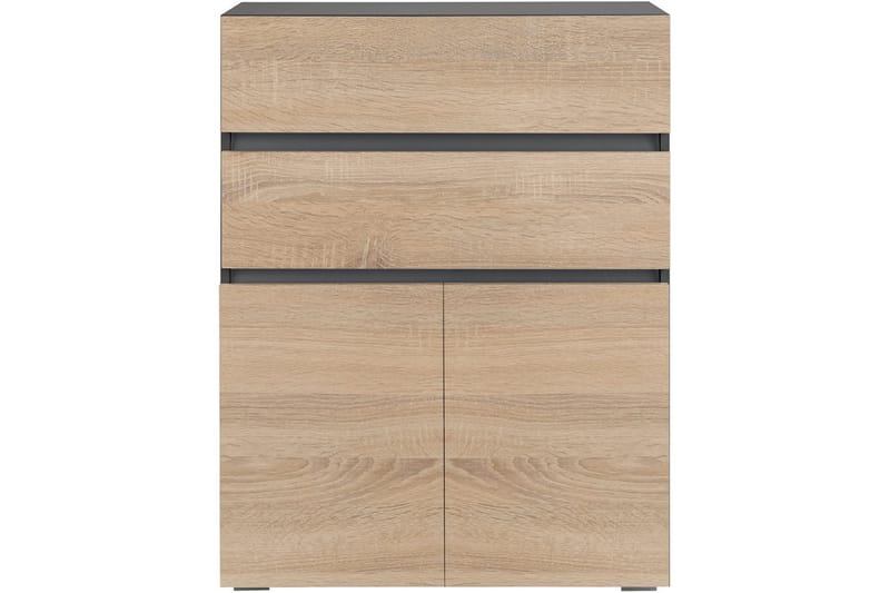 Baderomsskap Wisla 76x35x98 cm, Antrasitt/Eik - 76x35x98 cm, Antrasitt/Eik - Oppbevaring - Oppbevaring til baderom - Veggskap & høyskap