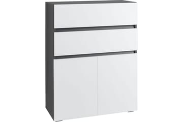 76x35x98 cm, Antrasitt/Hvit