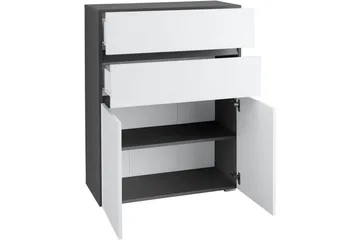 Baderomsskap Wisla 76x35x98 cm, Antrasitt/Hvit - 76x35x98 cm, Antrasitt/Hvit - Oppbevaring - Oppbevaring til baderom - Veggskap & høyskap