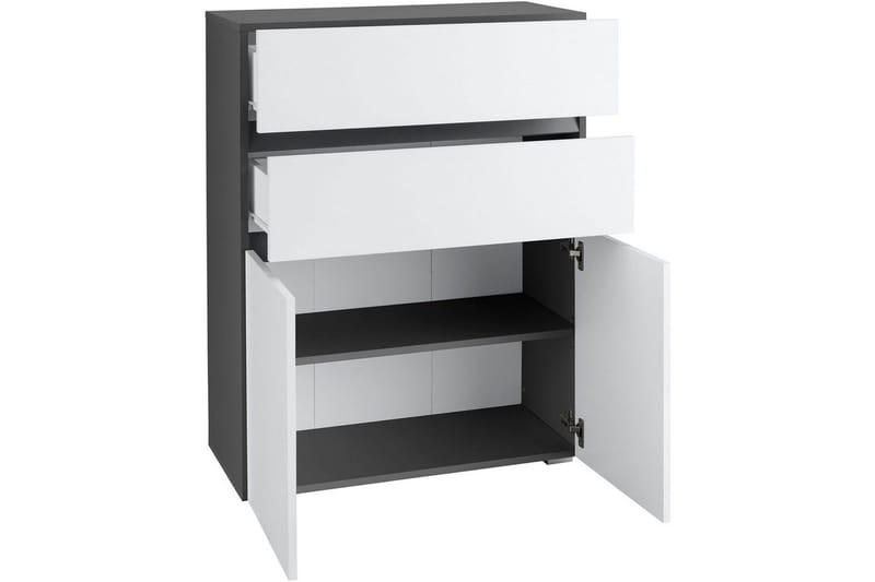 Baderomsskap Wisla 76x35x98 cm, Antrasitt/Hvit - 76x35x98 cm, Antrasitt/Hvit - Oppbevaring - Oppbevaring til baderom - Veggskap & høyskap