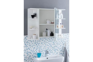 Baderomsskap Wohnling Moderne med speildør laget av hvite sponplater - Oppbevaring - Oppbevaring til baderom - Speilskap