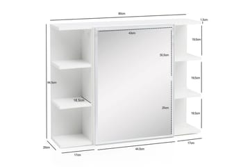 Baderomsskap Wohnling Moderne med speildør laget av hvite sponplater - Oppbevaring - Oppbevaring til baderom - Speilskap