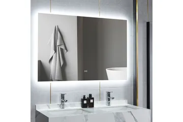 Baderomsspeil 100x80 cm med LED-belysning og anti-dugg - Interiør - Baderomsinnredning - Baderomsspeil