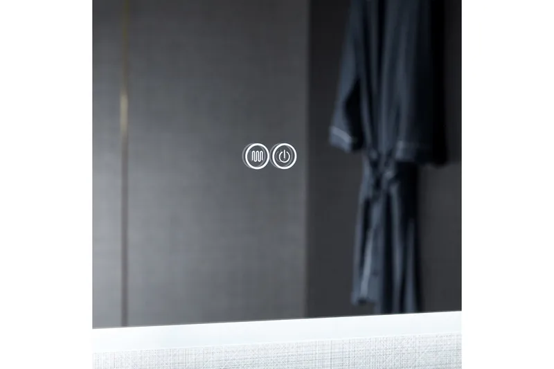 Baderomsspeil 100x80 cm med LED-belysning og anti-dugg - Interiør - Baderomsinnredning - Baderomsspeil