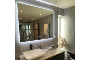 Baderomsspeil 120x100 cm med LED-belysning og anti-dugg - Interiør - Baderomsinnredning - Baderomsspeil