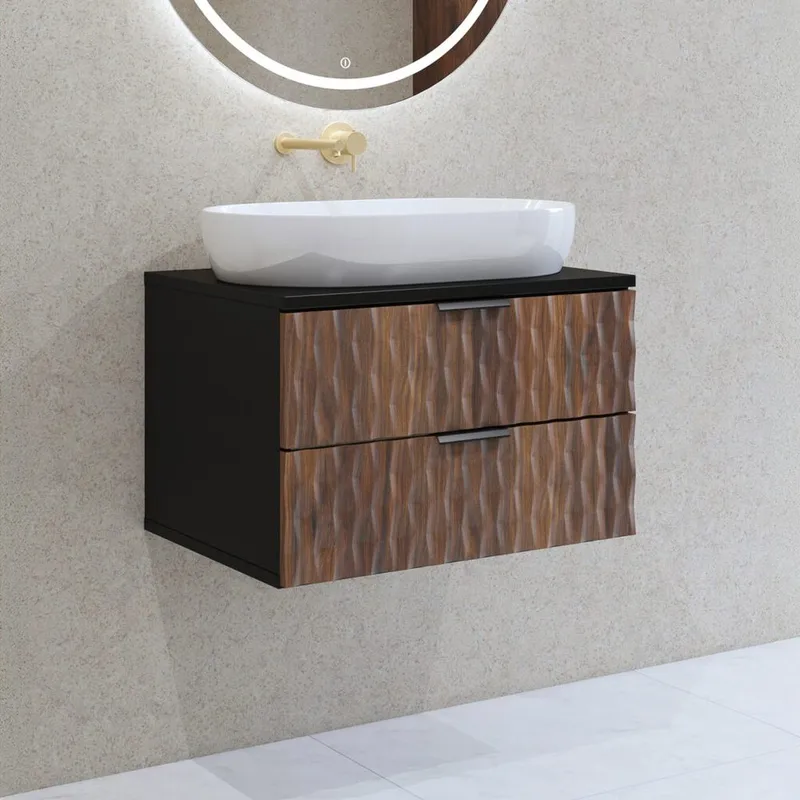 Baderomsvask Enzo med 2 skuffer veggmontert - 63 cm - Oppbevaring - Oppbevaring til baderom - Veggskap & høyskap