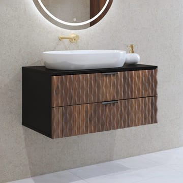 Baderomsvask Enzo med 2 skuffer veggmontert - 81 cm - Oppbevaring - Oppbevaring til baderom - Veggskap & høyskap