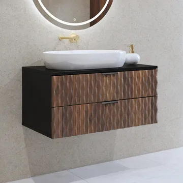 Baderomsvask Enzo med 2 skuffer veggmontert - 81 cm - Oppbevaring - Oppbevaring til baderom - Veggskap & høyskap