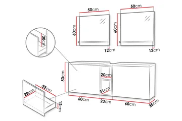 Bubup Møbelsett til Bad - Oppbevaring - Oppbevaring til baderom - Komplette møbelpakker