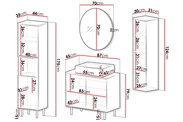 Casa Komplett Møbelpakke - Beige - Oppbevaring - Oppbevaring til baderom - Komplette møbelpakker