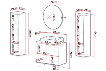 Casa Komplett Møbelpakke - Svart - Oppbevaring - Oppbevaring til baderom - Komplette møbelpakker